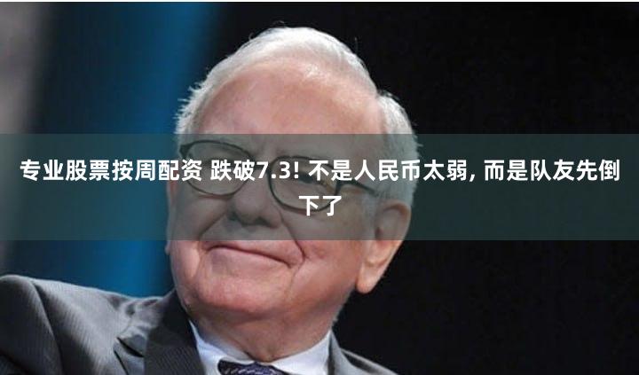 专业股票按周配资 跌破7.3! 不是人民币太弱, 而是队友先倒下了