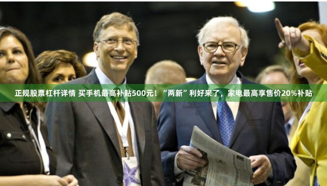 正规股票杠杆详情 买手机最高补贴500元！“两新”利好来了，家电最高享售价20%补贴