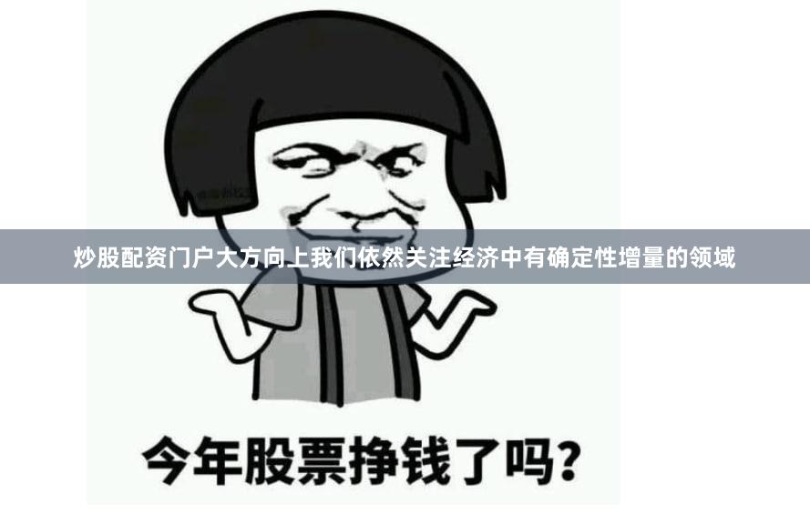 炒股配资门户大方向上我们依然关注经济中有确定性增量的领域